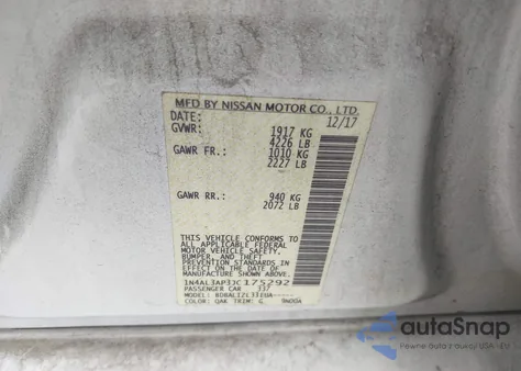 2018 Nissan Altima 2.5 Sv from USA, damaged, VIN 1N4AL3AP3JC175292